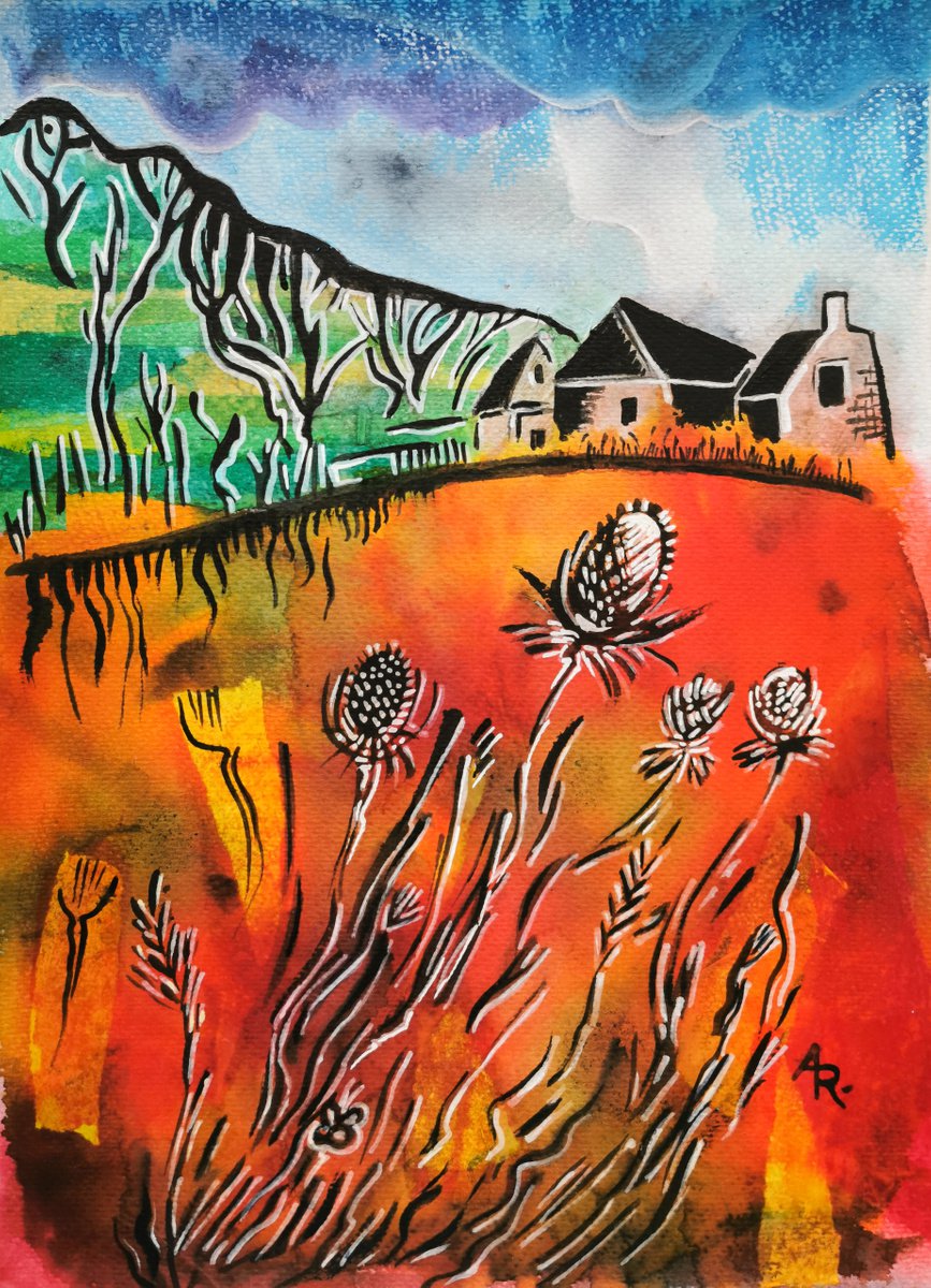 Illustrative Landscape Collage By Ariadna De Raadt, 11 X 16, Holland Seasonal 3, Original Artwork