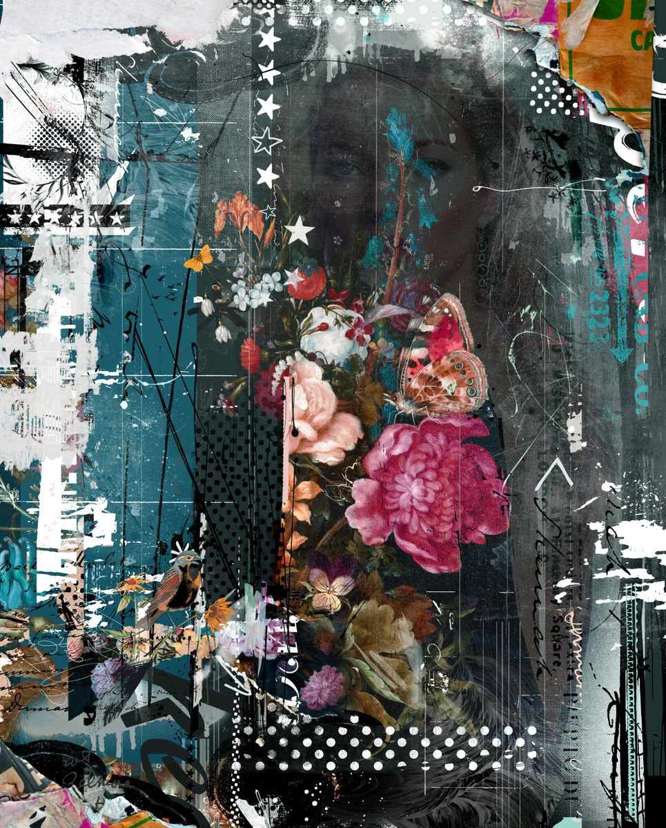 Botanical Painting By Teis Albers, 31 X 47", Soak Up The Sun, Original Artwork