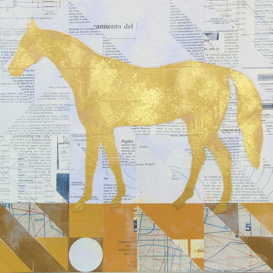 Collage_45_40x40 cm_Golden horse