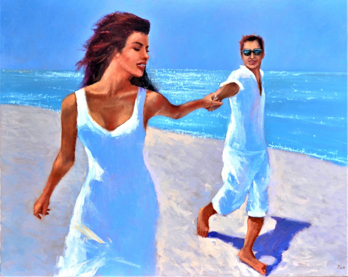 Expressive Landscape Oil Painting By Elena Lukina, 39 X 31, The World Belongs To You, Original Artwork