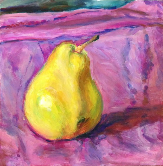 Pear on purple