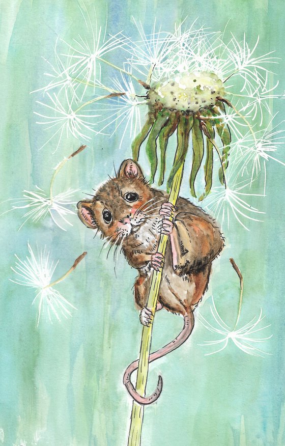 Mouse and Dandelion Fluff