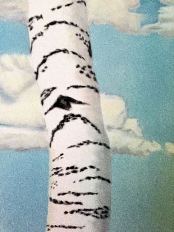 Birch Trees, Large 4' High Oil Painting