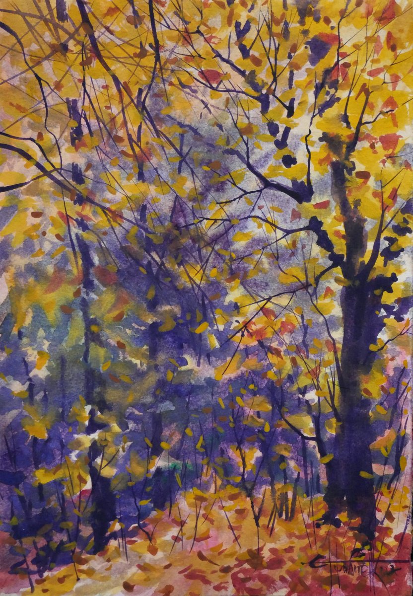 Impressionistic Watercolour , The Smell Of Autumn By Eugene Gorbachenko, 8 X 12, Artwork For Sale On Artfinder