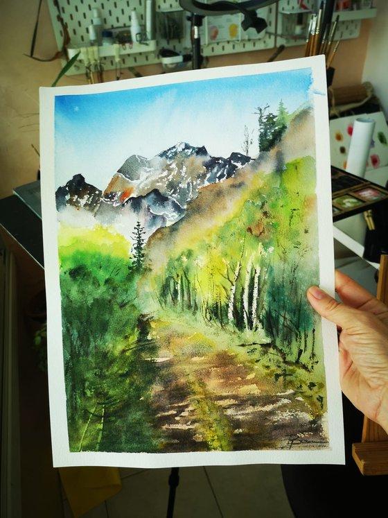 Mountain Path in Morning