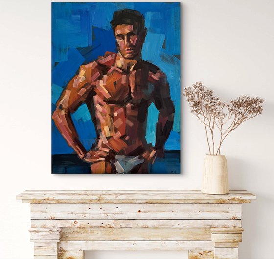 Abstract nude man