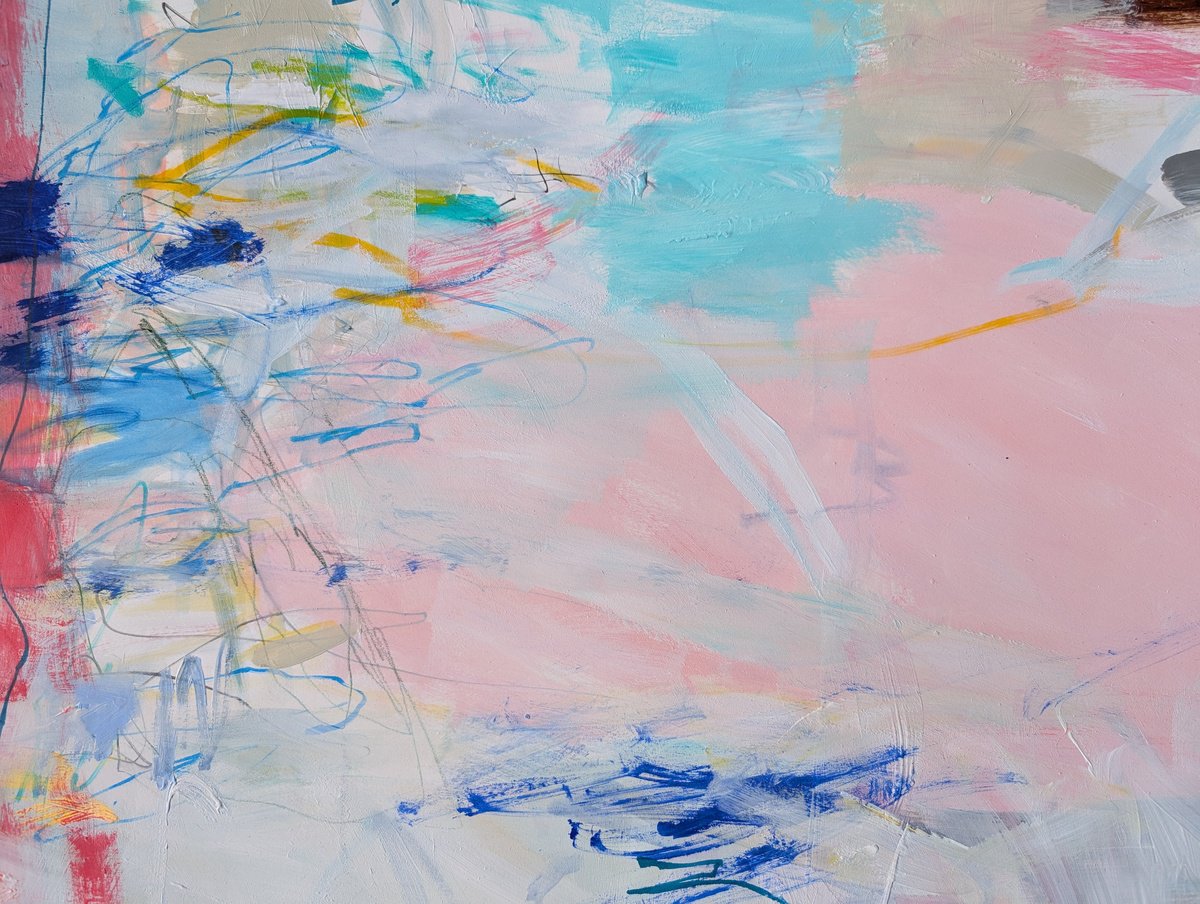 Expressive Abstract Painting By Kerri Mccabe, 30 X 22", You Used To Write Love Songs., Original Artwork