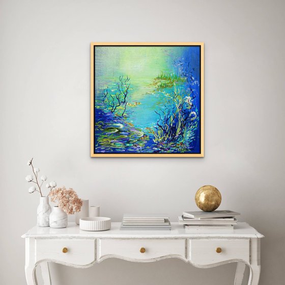 IT'S A NEW DAY. Modern Impressionism inspired by Claude Monet Water-lilies