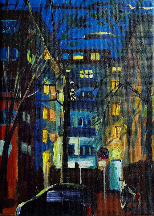 Small street at early evening, 2024 by Lidia Beleninova