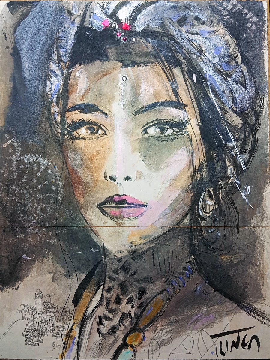 Illustrative Painting , Study For Moon Phase By Catalin Ilinca, 12 X 16, Artwork For Sale On Artfinder