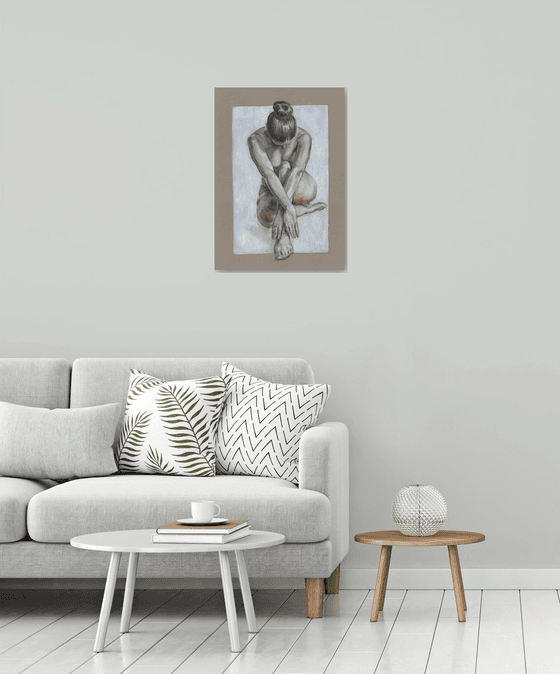 Nude woman, bedroom art, nudity art, female figure