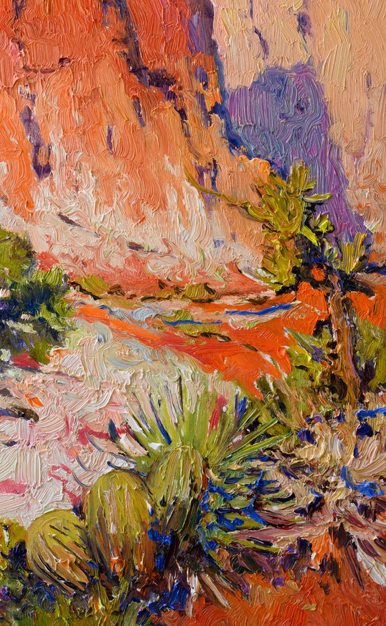 Desert. Landscape with Big Red Rock
