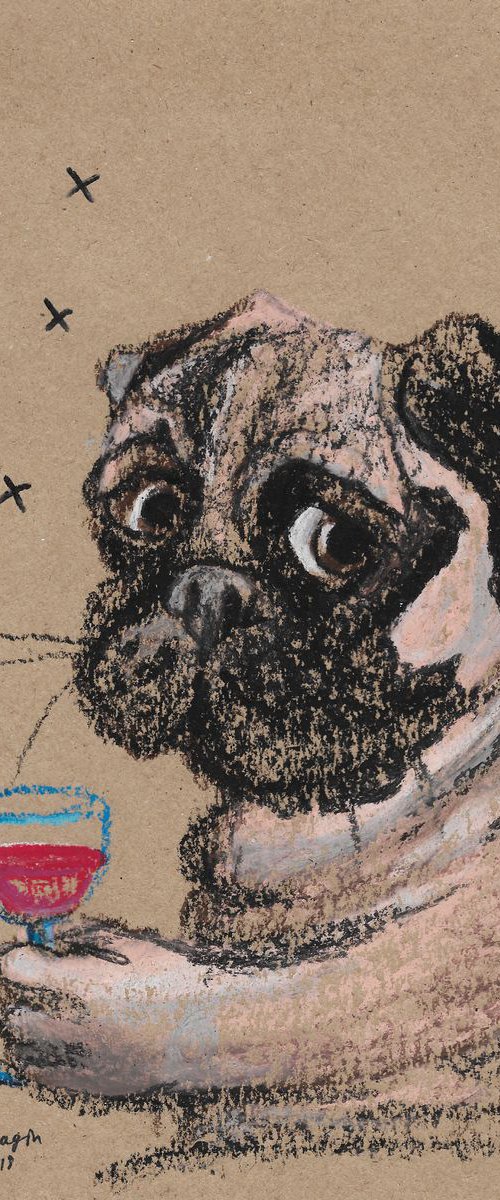 Pug and wine by Pavel Kuragin
