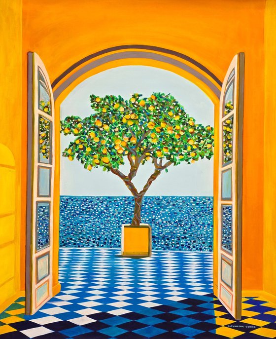 Seascape with lemon tree