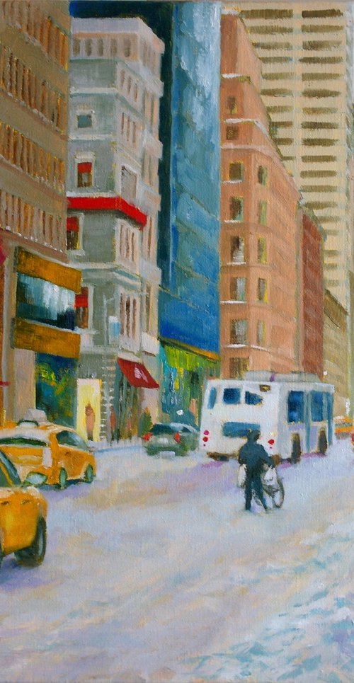 New York, Winter Street by Juri Semjonov