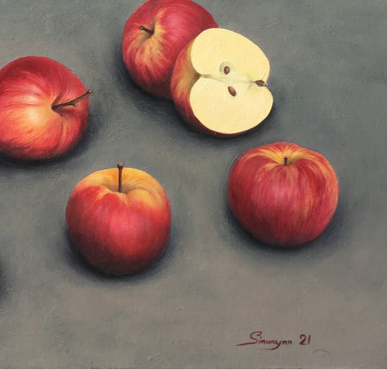 Still life-apple (40x40cm, oil painting, ready to hang)