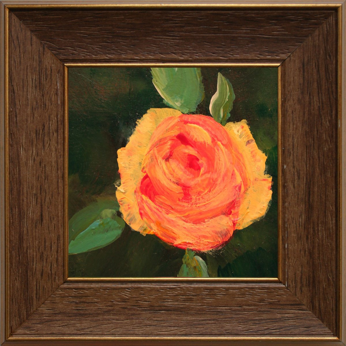 MINI ROSE I framed / ORIGINAL PAINTING by Salana Art Gallery
