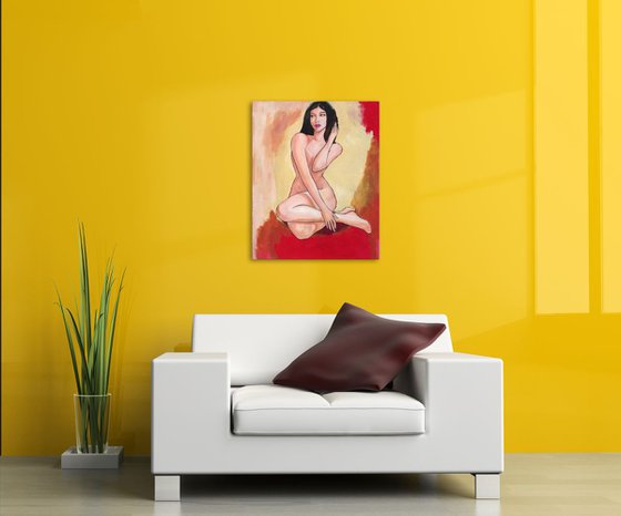 "Eye-catching" - nude & erotic figurative contemporary art painting