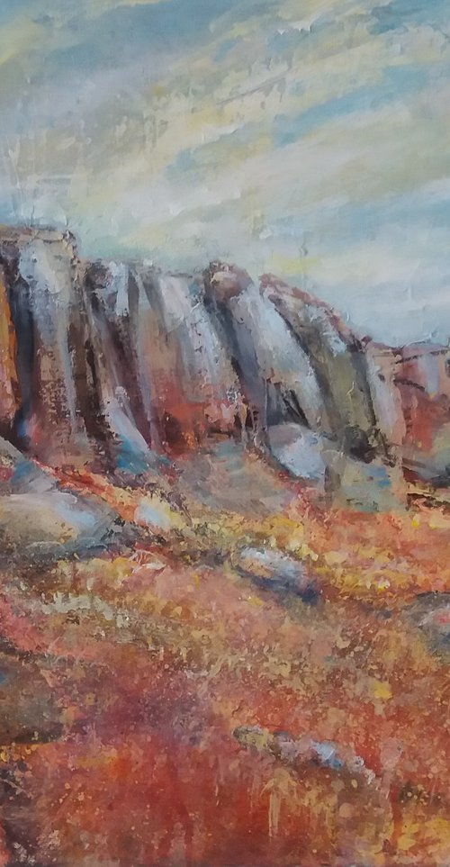 Stanage Edge sun rising, Peak District by Jean  Luce