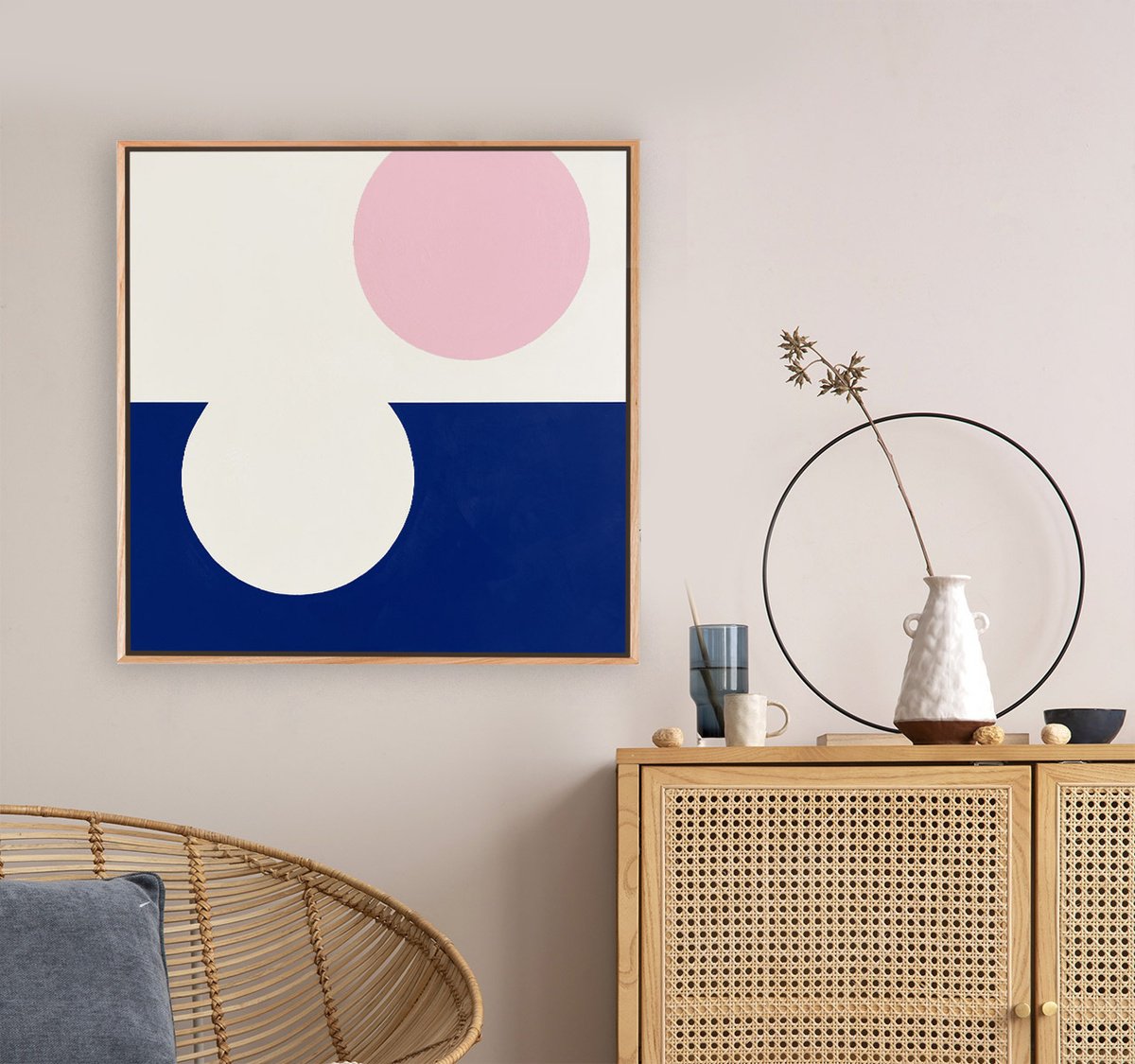 Geometric Abstract Acrylic Painting By Liam Roberts, 20 X 20", Delta, Original Artwork