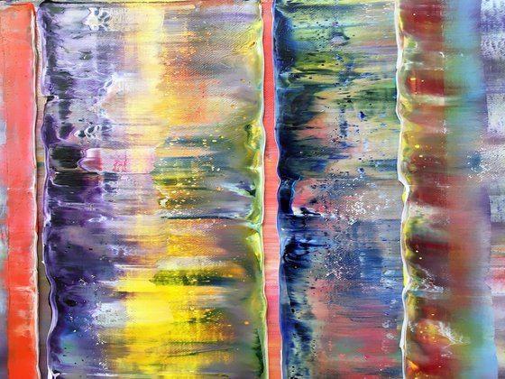 "Get In The Flow Series" - Save As Series - Original Extra Large PMS Abstract Diptych Oil Paintings On Canvas - 36" x 36"