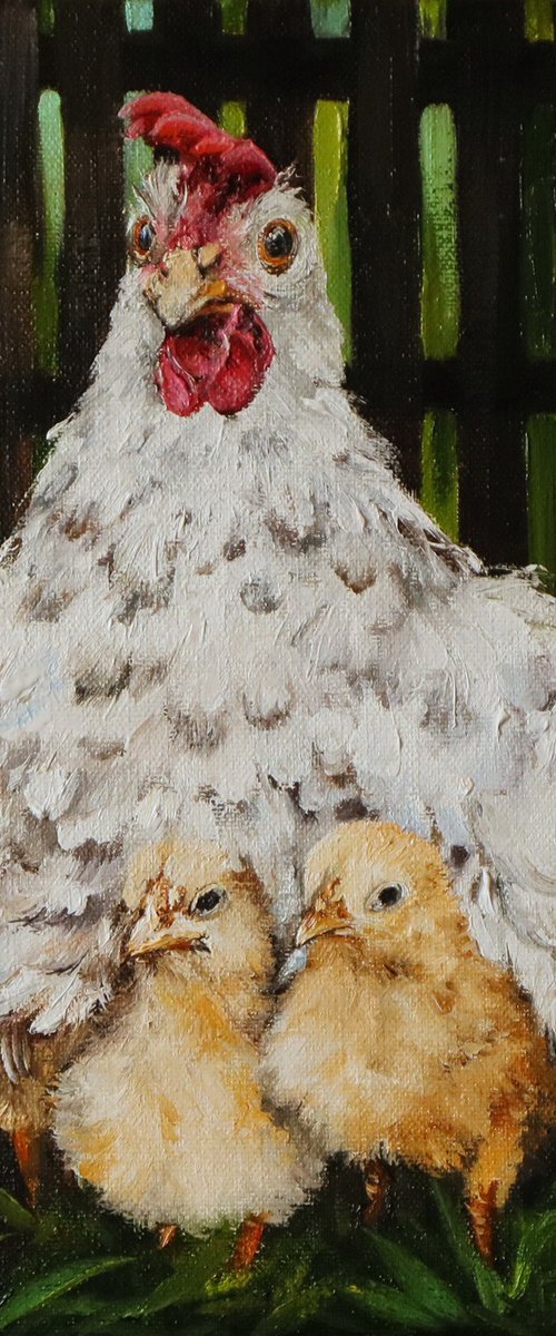Mother Hen with Chicks by Natalia Shaykina