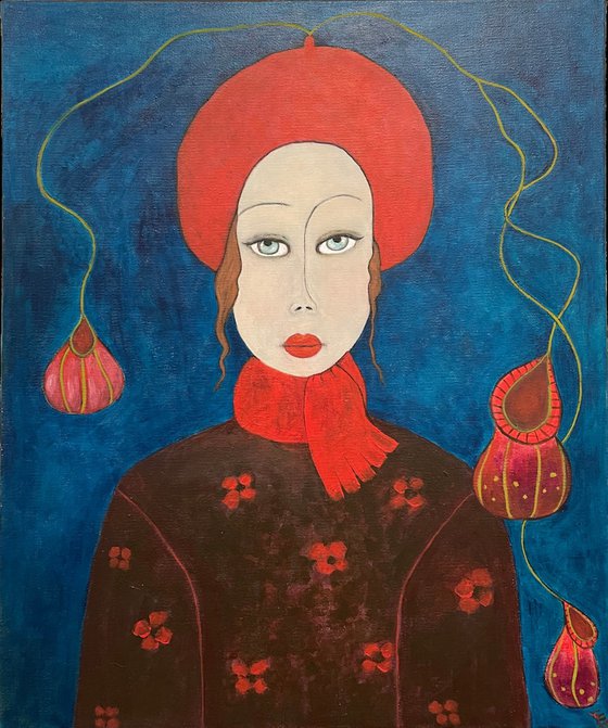 THE LADY WITH A STRAWBERRY BEANIE