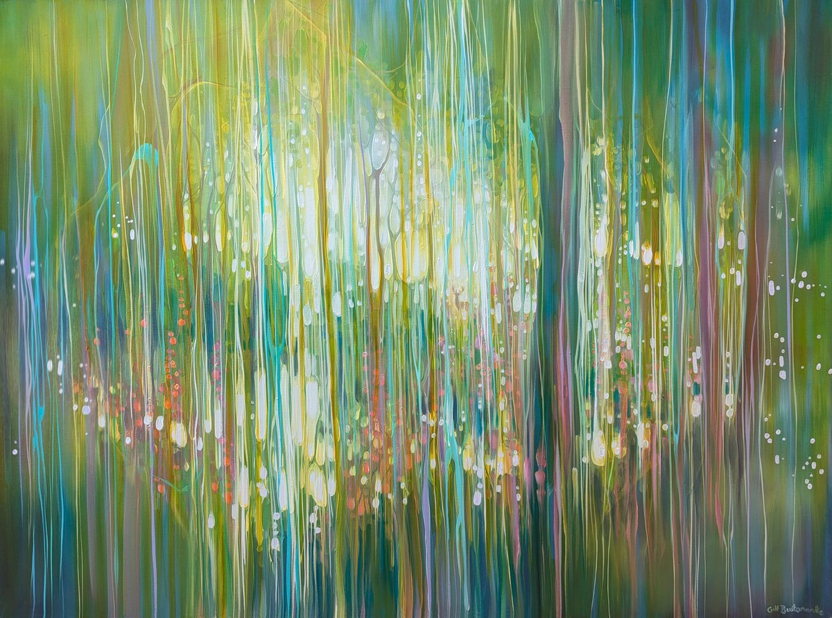 Abstract Animal Oil Painting By Gill Bustamante, 40 X 30, Finding A Melody, Original Artwork