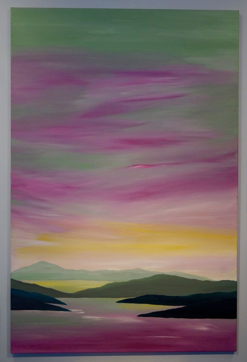 Pink sky at night by Rebecca  Mclean