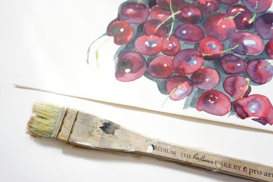 Cherries Watercolor Study