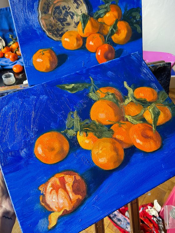 Still life with tangerines