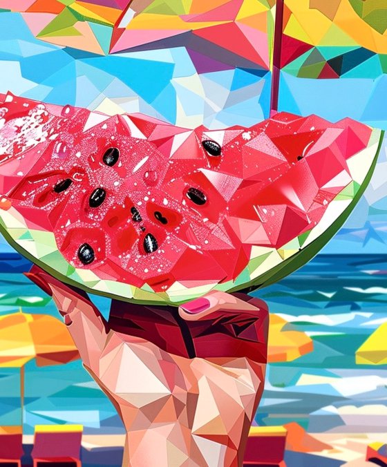 WATERMELON ON THE BEACH