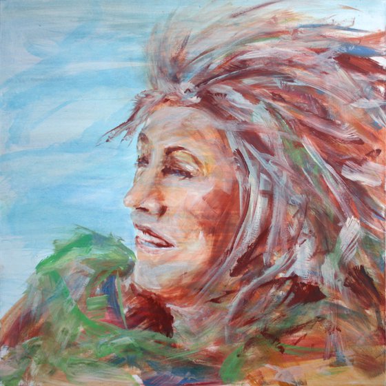 Portrait... Through the sea breeze... /  ORIGINAL PAINTING