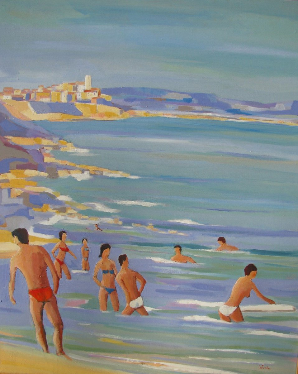 Bathers on the French Riviera by Jean-Noel Le Junter