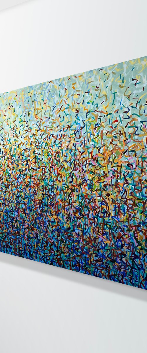 Bangalow Dancers 152 x 61cm acrylic on canvas by George Hall