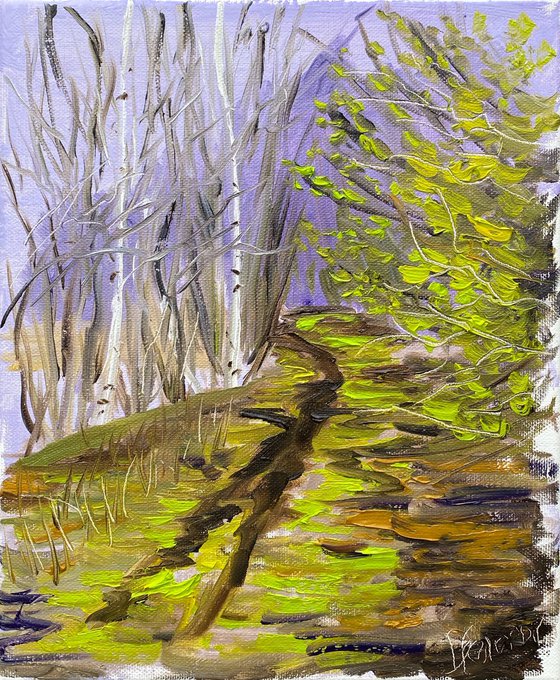 Path through greens. Pleinair