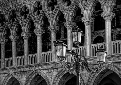 The Doge's Palace and Street lamp by Martin  Fry
