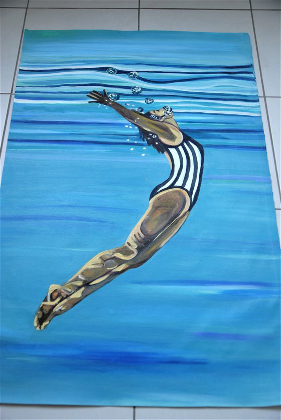 Swimmer / 92 x 56 x 4 cm