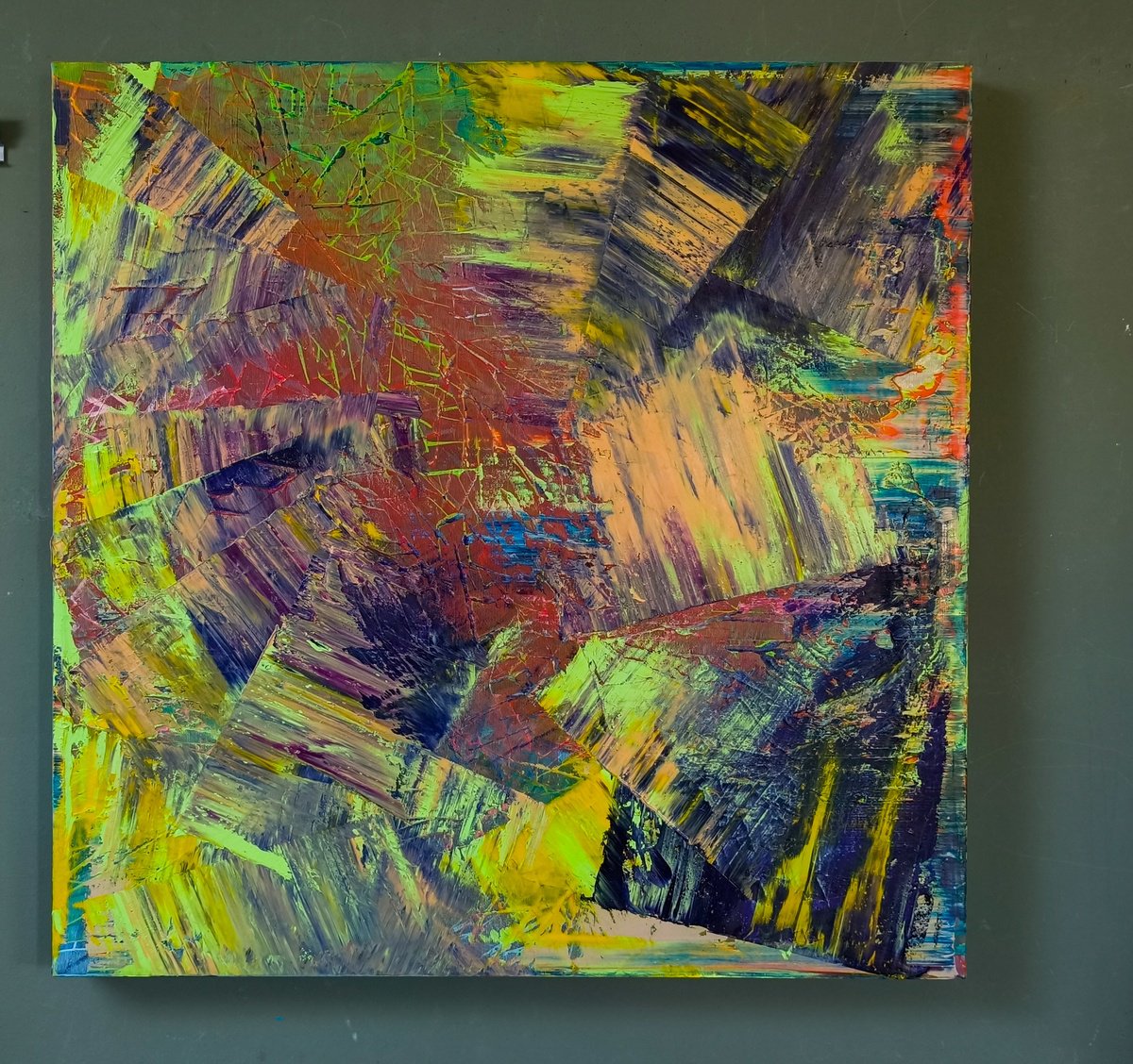 Abstract Painting By Giuseppe Pastore, 28 X 28, Mirum, Original Artwork