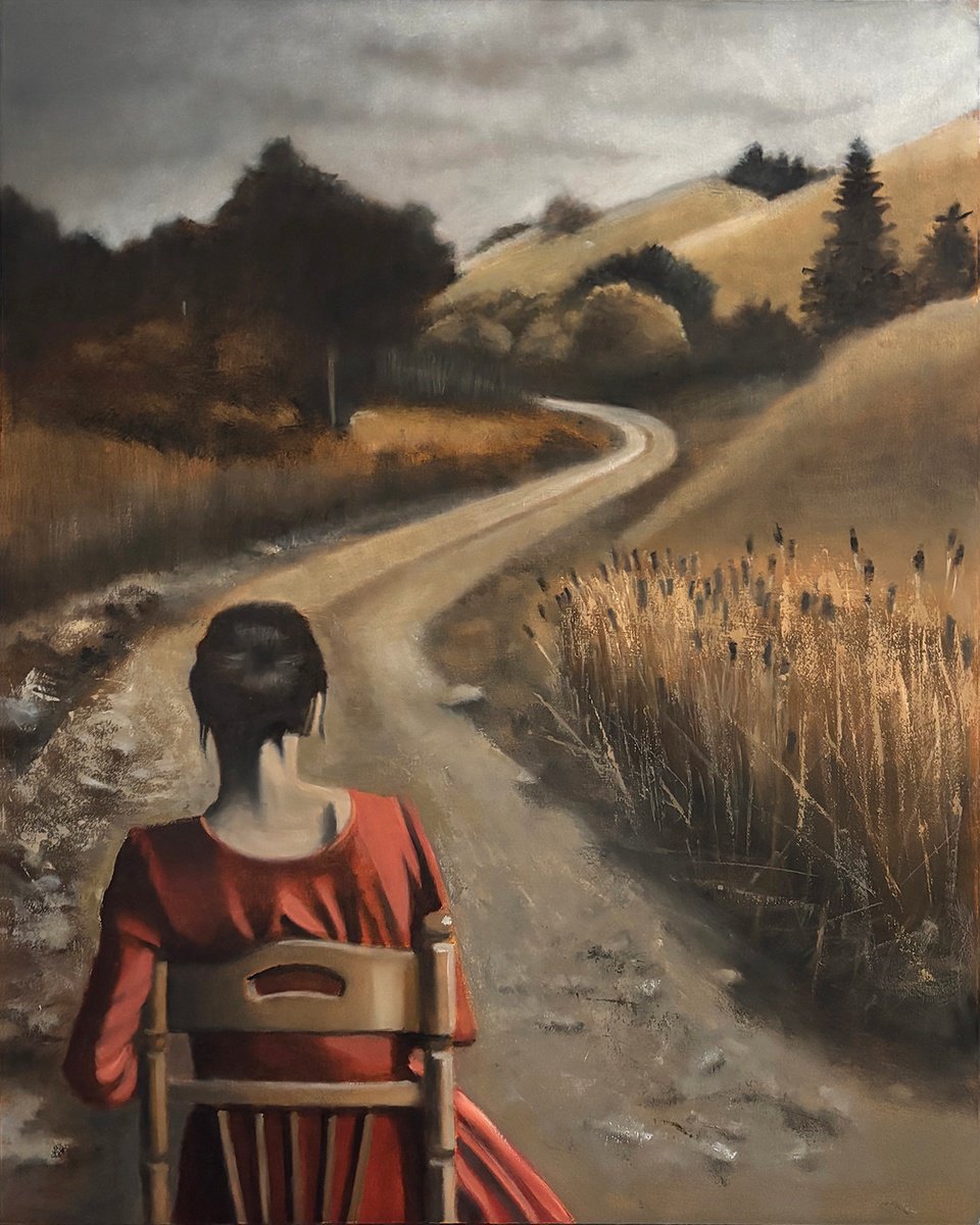 Surrealistic Landscape Oil Painting By Bruce Dean, 24 X 30, Hester, Original Artwork