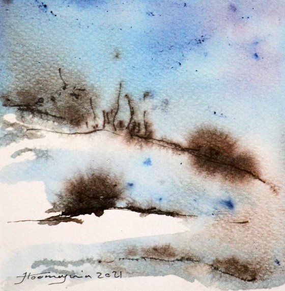 SMALL LANDSCAPES 7, WATERCOLOR, 15 x 23 CM