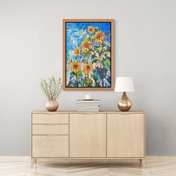 Sunflowers Under the Sky