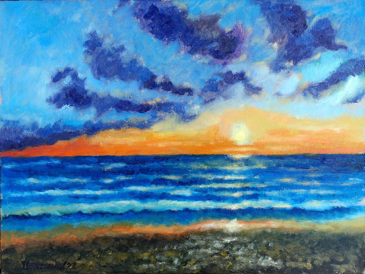 Seascape, Sea Stories - Sunset By Juri Semjonov, 16 X 12, Artwork For Sale On Artfinder