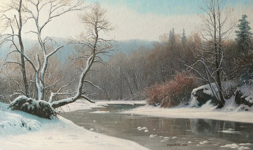 winter by the river by Mlynarcik Emil