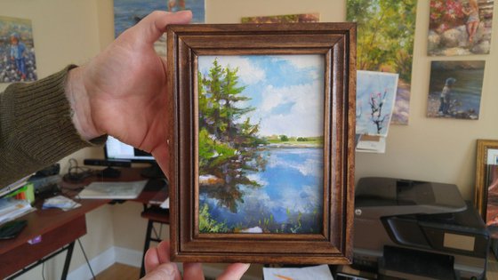 Sky in the water (5x7x0.1'') (framed 8.7x7x0.5")
