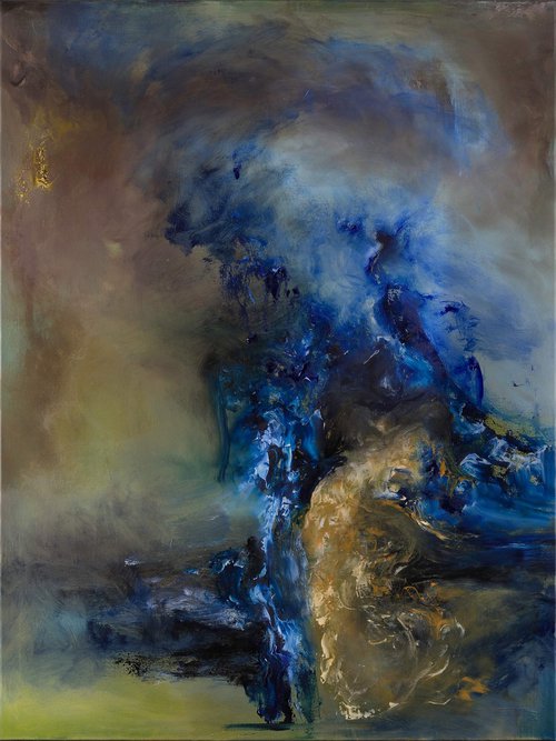 Primordial Plumes - 48" Large Abstract Artwork (2023) by Silvia Cherni