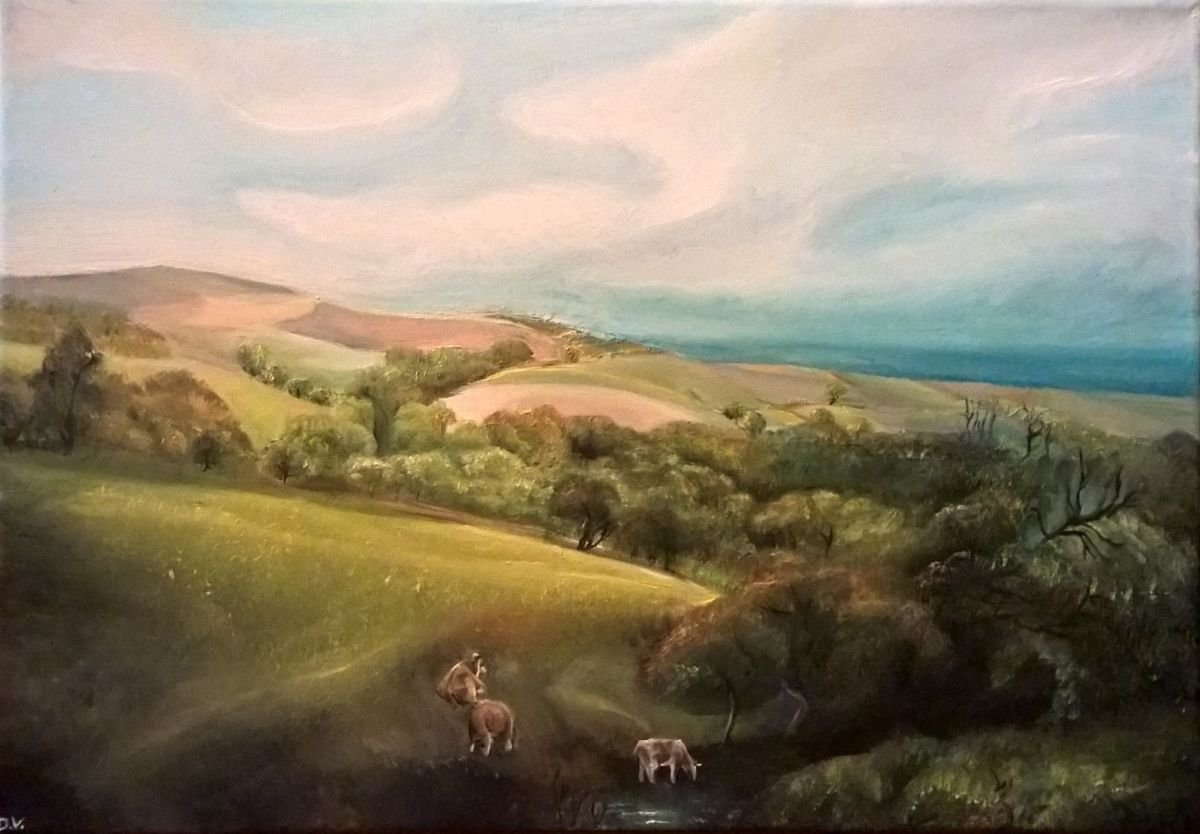Landscape Oil Painting By Viktoria Deri, 20 X 14", Landscape, Original Artwork