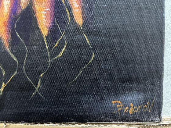 Still Life with Carrots and Red Ribbon