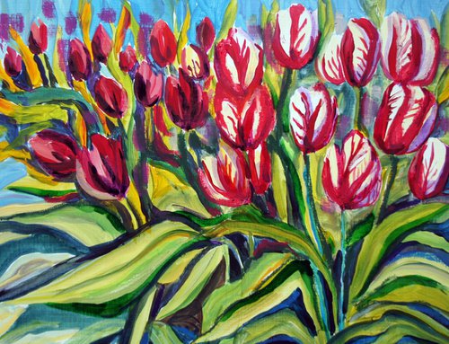 Tulip Border by Julia  Rigby