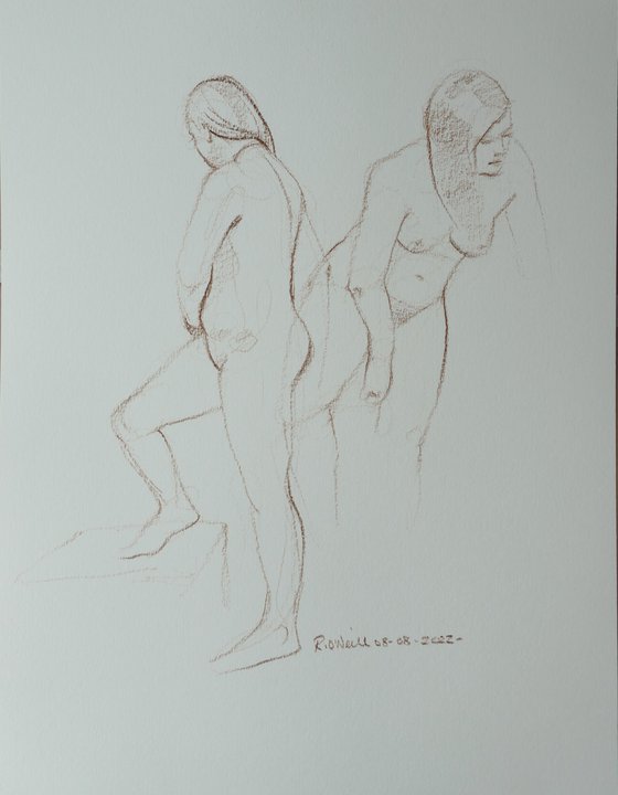 standing female nude 2 poses